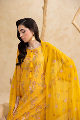 Threads & Weaves Stitched 3 Piece Emb Lawn Suit-BL26104
