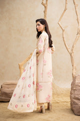 Threads & Weaves Stitched 3 Piece Emb Lawn Suit-BL26106