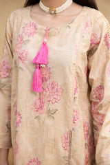 Threads & Weaves Stitched 3 Piece Emb Lawn Suit-BL26106