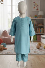 Aroob Stitched Co Ords Kids Winter Suit-D-0188-Blue