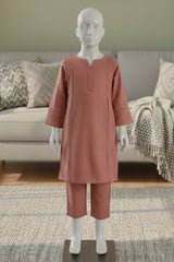 Aroob Stitched Co Ords Kids Winter Suit-D-0188-Rust