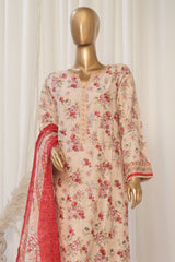 Bin Saeed Stitched 3 Piece Exclusive Emb Lawn Collection'2025-SM-1819-Skin