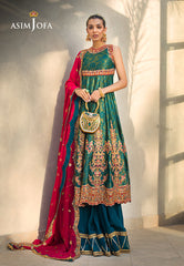 Asim Jofa Limited Edition Vol-1 2021 Ajle-03 Embroidered Cotton Net-Silk 3 Pcs