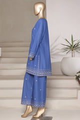 Vybe By Sada Bahar Stitched 2 Piece Emb Cotton Suit-MEL-02-Blue