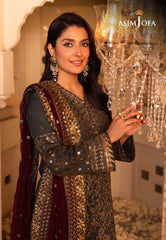 Asim Jofa Shehnai Festive Pret Ajshp-07 Embroidered Raw Silk Stitched 3 Pcs