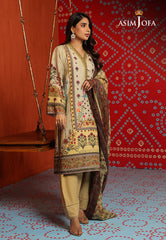 Asim Jofa Tara Sitara Ajtm-16 - 3 Pcs Embroidered Swiss Lawn 3 Pcs