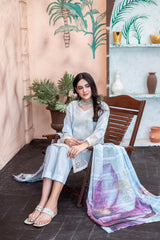 Dressline L Umer Textile New Stitched Fancy Emb Chikankari Lawn Fancy Printed Dupatta Collection