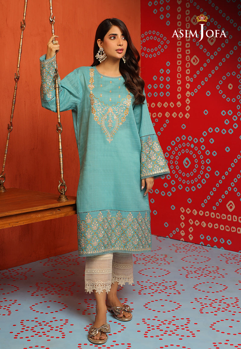 Asim Jofa Tara Sitara Ajtm-13 - 1 Pc Embroidered Self Jacquard 1 Pc