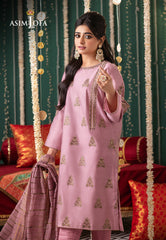 Asim Jofa Tara Sitara Ajtm-19 - 3 Pcs Embroidered Cotton Net 3 Pcs