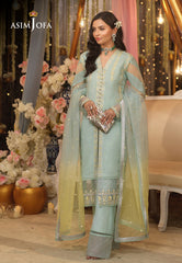 Asim Jofa Festive Eid 2021 Ajfc-19 Embroidered Cotton Net 3 Pcs