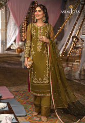 Asim Jofa Festive Eid 2021 Ajfc-15 Embroidered Organza 3 Pcs
