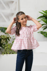 Sprinkles Stitched 1 Piece Summer Shirts Kids Collection'2025-Allover Floral Embroidery Top