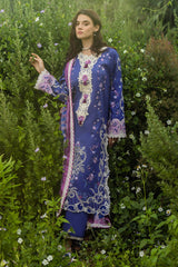 The Secret Garden Hemline By Mushq Unstitched 3 Piece Summer Suit-02-A-Dreamisy Daisy