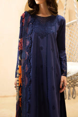 Luxe By Azure Unstitched 3 Piece Premium Cambric Suit-02-Ocean Elegance