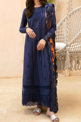 Luxe By Azure Unstitched 3 Piece Premium Cambric Suit-02-Ocean Elegance