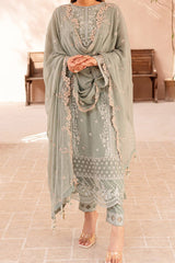 Ensembles By Azure Unstitched 3 Piece Festive Formals Eid Edit Suit-02-Sage Serenity