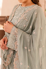 Ensembles By Azure Unstitched 3 Piece Festive Formals Eid Edit Suit-02-Sage Serenity
