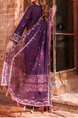 Kaavish By Farasha Unstitched 3 Piece Eid Festive Lawn Suit-02-Shadow Berry