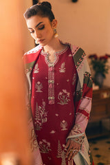 Symphony By Mushq Unstitched 3 Piece Emb Karandi Suit-02-Velvet Rose