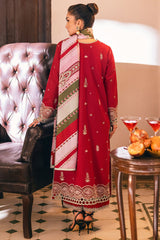 Symphony By Mushq Unstitched 3 Piece Emb Karandi Suit-02-Velvet Rose