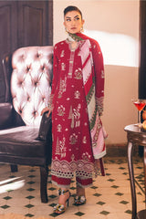 Symphony By Mushq Unstitched 3 Piece Emb Karandi Suit-02-Velvet Rose