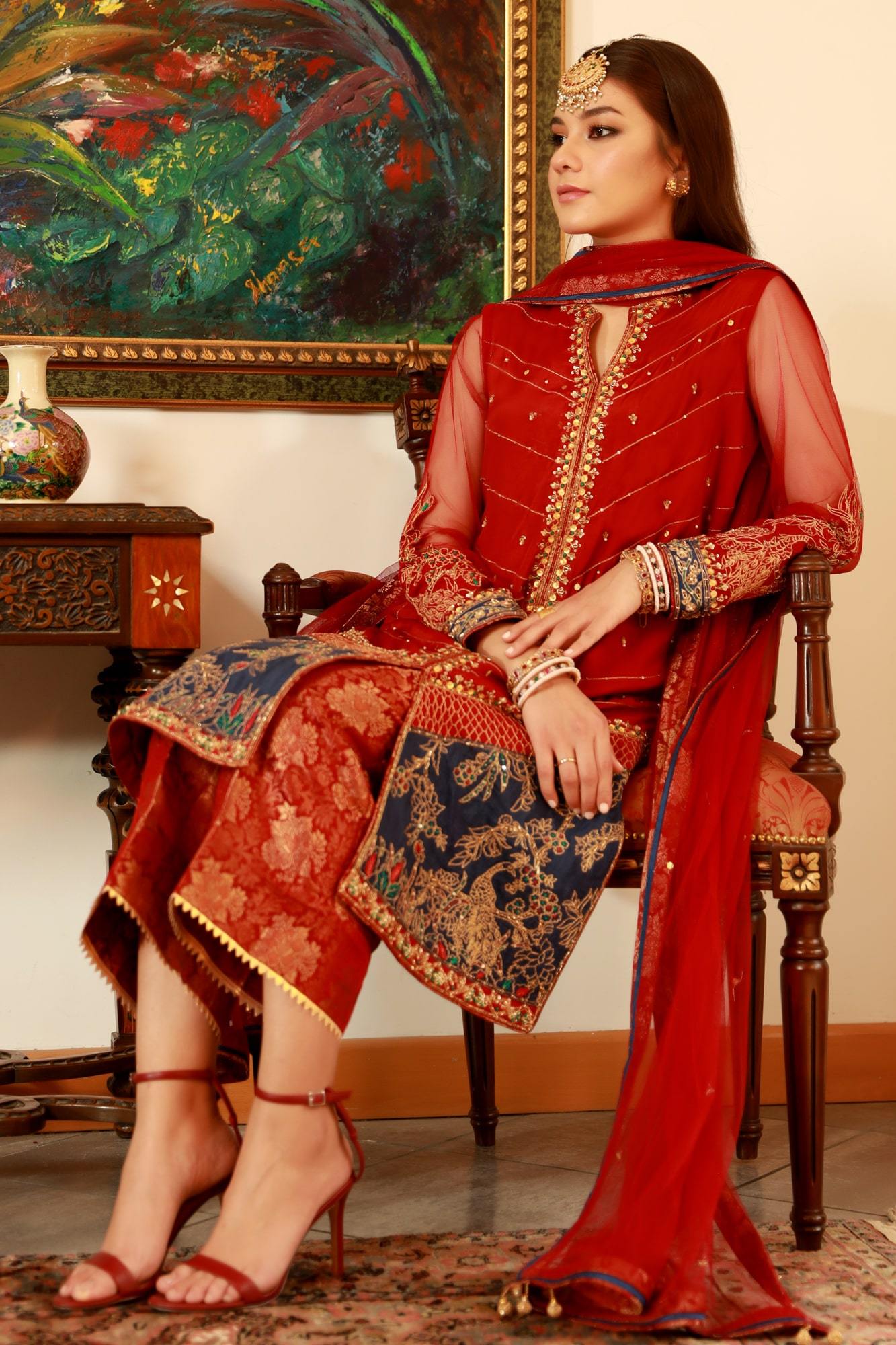 Neher By Zaaviay Stitched Din Shagna Da (Three Piece)