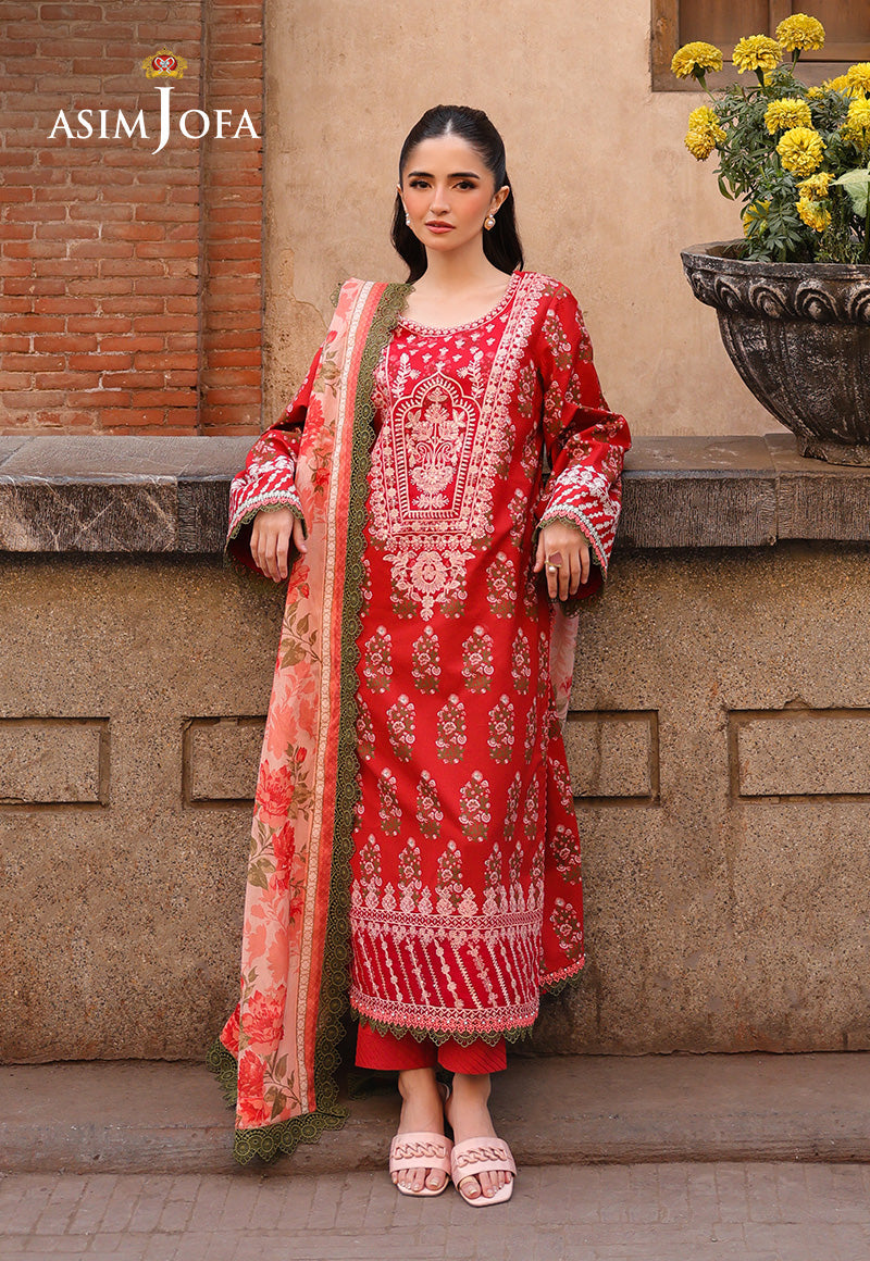 Asim Jofa Eid Signature Ajubf-26 Printed Embroidered Lawn 2 Pcs