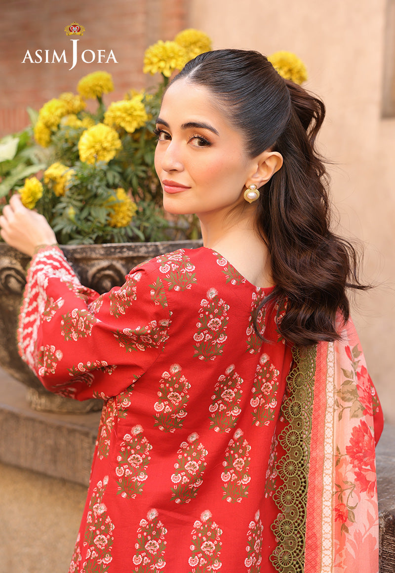 Asim Jofa Eid Signature Ajubf-26 Printed Embroidered Lawn 2 Pcs