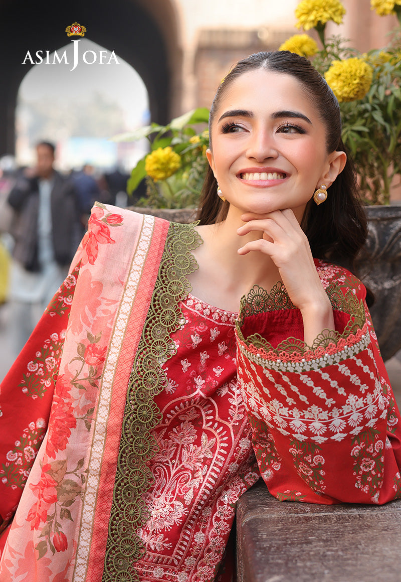 Asim Jofa Eid Signature Ajubf-26 Printed Embroidered Lawn 2 Pcs