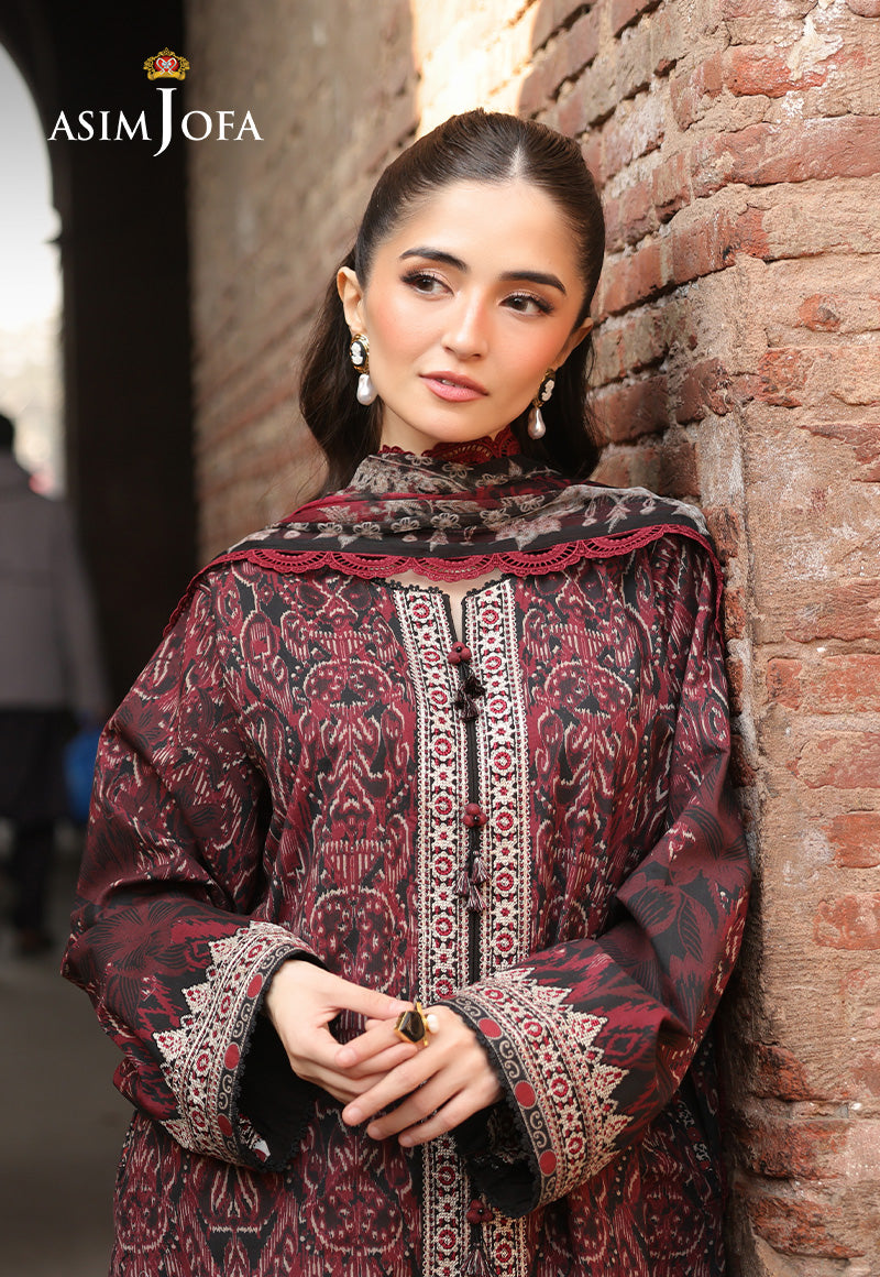 Asim Jofa Eid Signature Ajubf-50 Printed Embroidered Lawn 3 Pcs