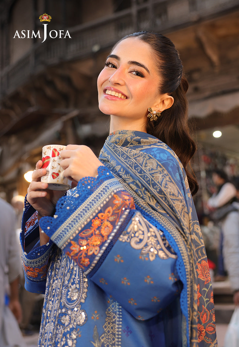 Asim Jofa Eid Signature Ajubf-38 Printed Embroidered Lawn 3 Pcs