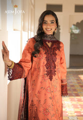 Asim Jofa Eid Signature Ajubf-43 Printed Embroidered Lawn 3 Pcs
