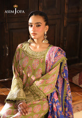 Asim Jofa Eid Signature Ajubf-25 Printed Embroidered Lawn 2 Pcs