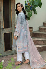 Farasha Unstitched 3 Piece Festive Lawn Vol-02 Suit-02-Misty Gray