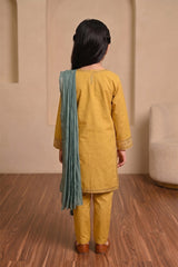 Aroob Stiched 3 Piece Summer Suit-D-0271-MUSTARD