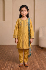 Aroob Stiched 3 Piece Summer Suit-D-0271-MUSTARD