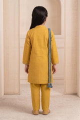 Aroob Stiched 3 Piece Summer Suit-D-0274-MUSTARD