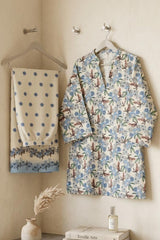 Aroob Stiched 2 Piece Summer Suit-D-0279-BLUE