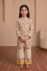 Aroob Stiched 2 Piece Summer Suit-D-0279-YELLOW