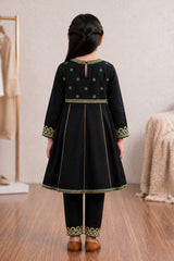 Aroob Stiched 3 Piece Emb Formals Frock Suit-D-0292-BLACK