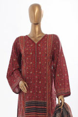 Bin Saeed Stitched 3 Piece Exclusive Printed Lawn Vol-03 Suit-SM-1846-Maroon