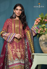 Asim Jofa Gul Rung Pret Collection Ajgr-19 Embroidered Swiss Lawn 3 Pcs