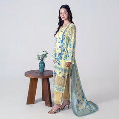 Ahlam By Safa Textile Printed Lemon 3pc suit