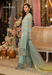 Asim Jofa Festive Eid 2021 Ajfc-19 Embroidered Cotton Net 3 Pcs