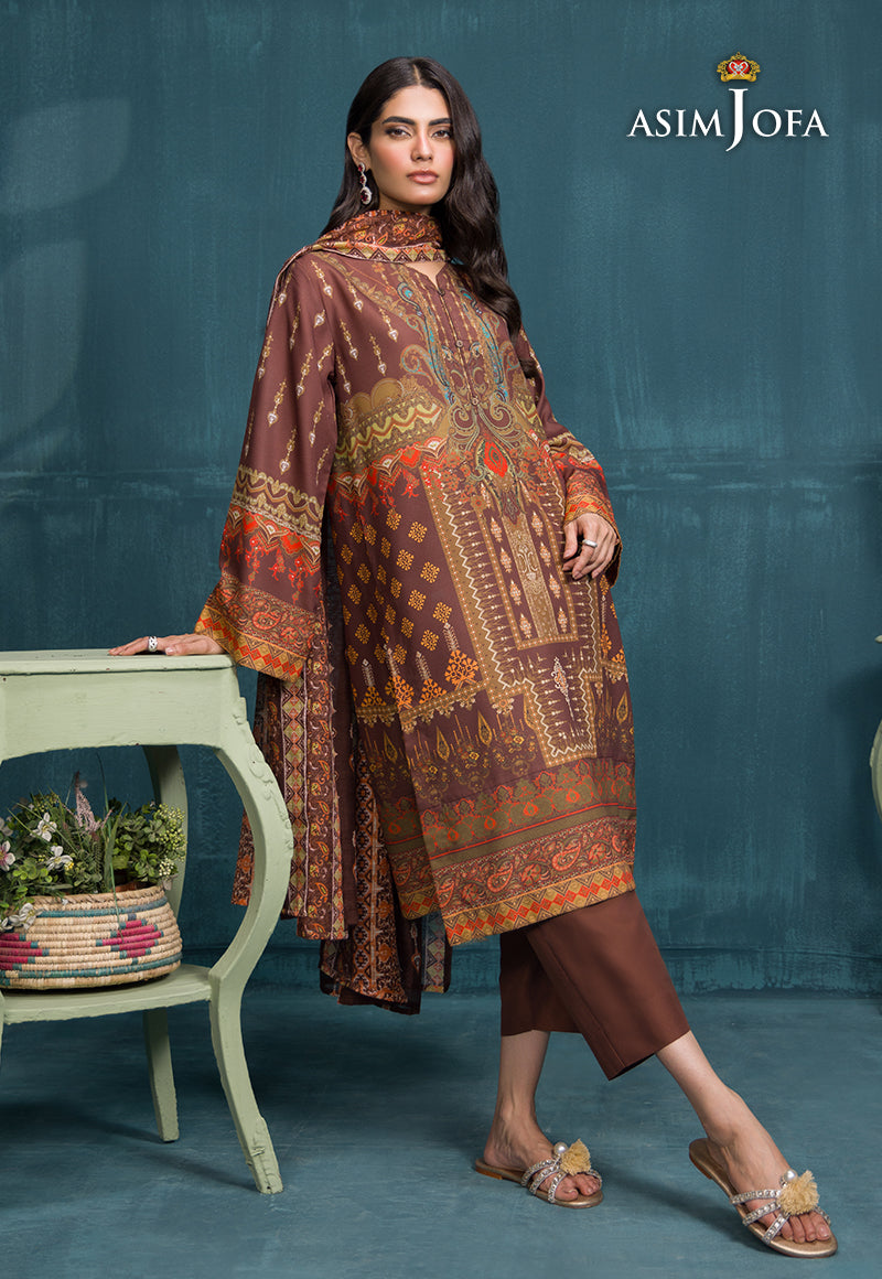 Asim Jofa Gul Rung Pret Collection Ajgr-18 Printed Swiss Lawn 3 Pcs