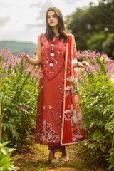 The Secret Garden Hemline By Mushq Unstitched 3 Piece Summer Suit-03-B-Dewdrop Garden