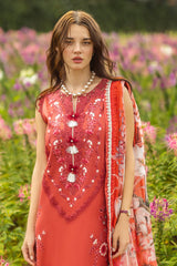 The Secret Garden Hemline By Mushq Unstitched 3 Piece Summer Suit-03-B-Dewdrop Garden