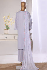Khombi Stitched 3 Piece Casual Pret Cotton Suit-Forth-Ow03 L.Purple