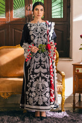 Symphony By Mushq Unstitched 3 Piece Emb Karandi Suit-03-Midnight Magic