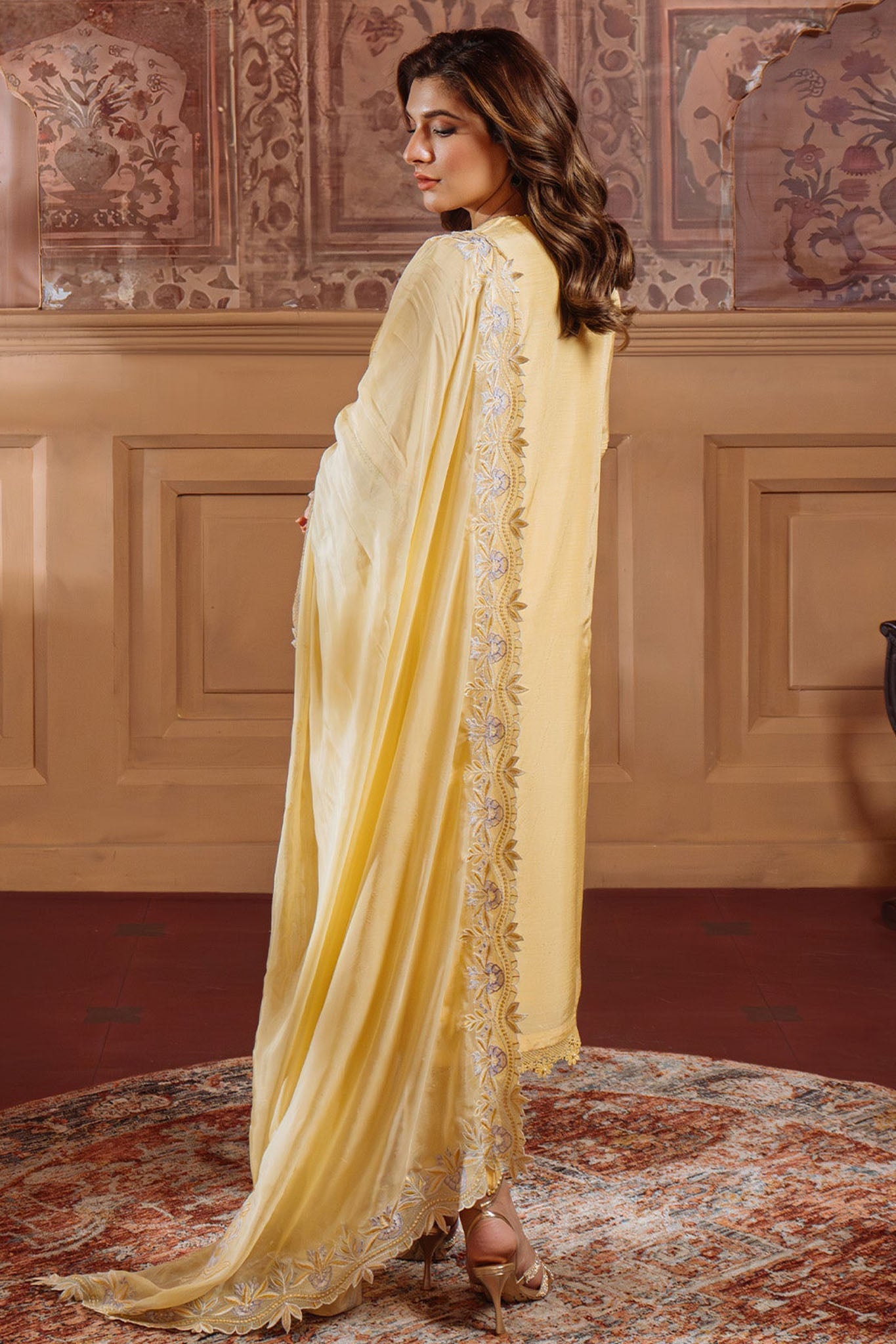 Festive Edit By Sahar Unstitched 3 Piece Emb Luxury Formals Collection'2025-03-Pale Primrose